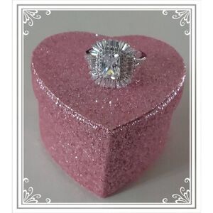 Gorgeous 3.21 Ct. Emerald & Baguette Cut Halo DesignBridal/Engagement Ring Sz 8